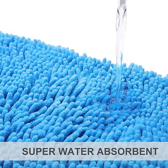 Slip-Resistant Shag Anna Chenille Soft Absorbent Bath Mat Bathroom Rug 17" x 24"-Slip-Resistant Shag Anna Chenille Soft Absorbent Bath Mat Bathroom Rug 17" x 24"