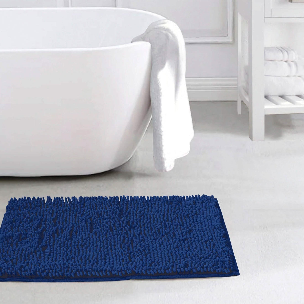 Slip-Resistant Shag Anna Chenille Soft Absorbent Bath Mat Bathroom Rug 17" x 24"-Slip-Resistant Shag Anna Chenille Soft Absorbent Bath Mat Bathroom Rug 17" x 24"