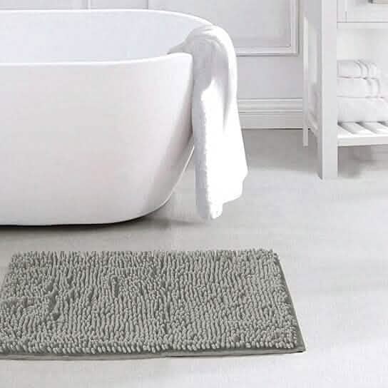 Slip-Resistant Shag Anna Chenille Soft Absorbent Bath Mat Bathroom Rug 17" x 24"-Slip-Resistant Shag Anna Chenille Soft Absorbent Bath Mat Bathroom Rug 17" x 24"