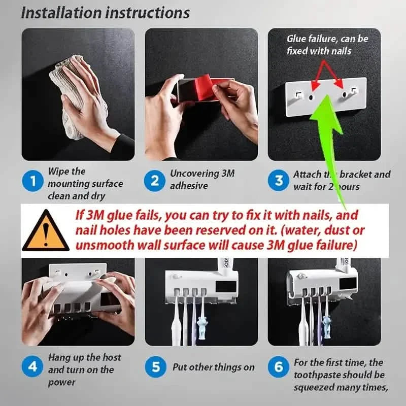 Smart Wall-Mounted Toothbrush UV Sterilizer-Smart Wall-Mounted Toothbrush UV Sterilizer