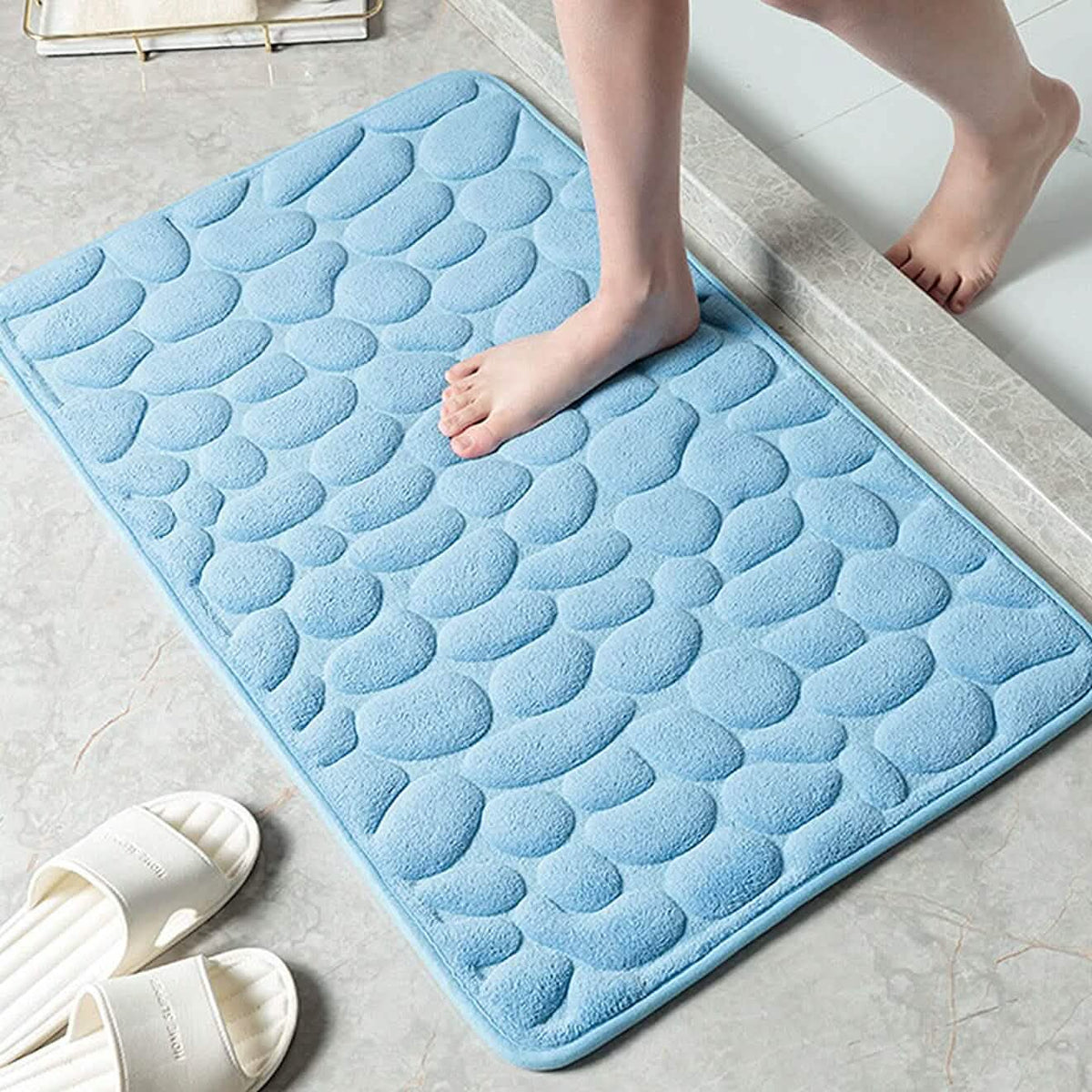 Soft Memory Foam Non Slip Cobblestone Embossing Bath Mat-Soft Memory Foam Non Slip Cobblestone Embossing Bath Mat