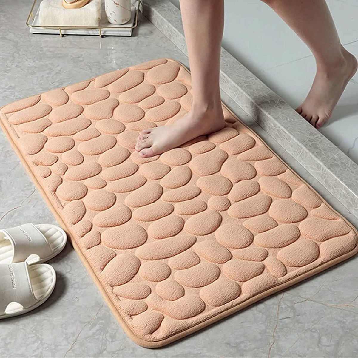 Soft Memory Foam Non Slip Cobblestone Embossing Bath Mat-Soft Memory Foam Non Slip Cobblestone Embossing Bath Mat