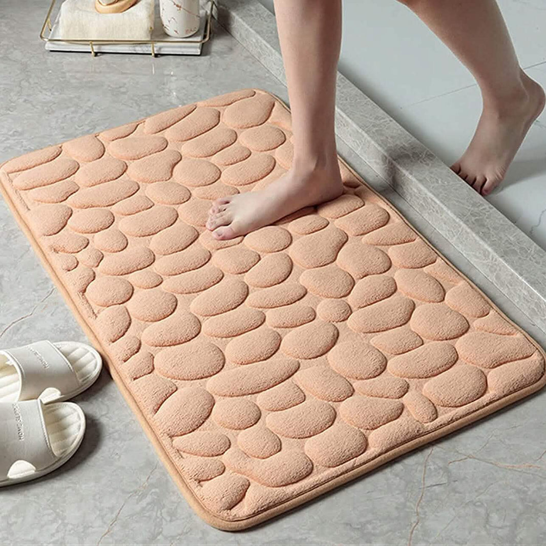 Soft Memory Foam Non Slip Cobblestone Embossing Bath Mat-Soft Memory Foam Non Slip Cobblestone Embossing Bath Mat