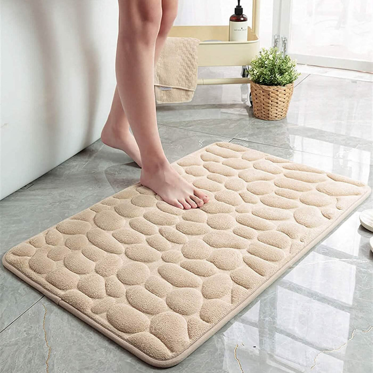 Soft Memory Foam Non Slip Cobblestone Embossing Bath Mat-Soft Memory Foam Non Slip Cobblestone Embossing Bath Mat