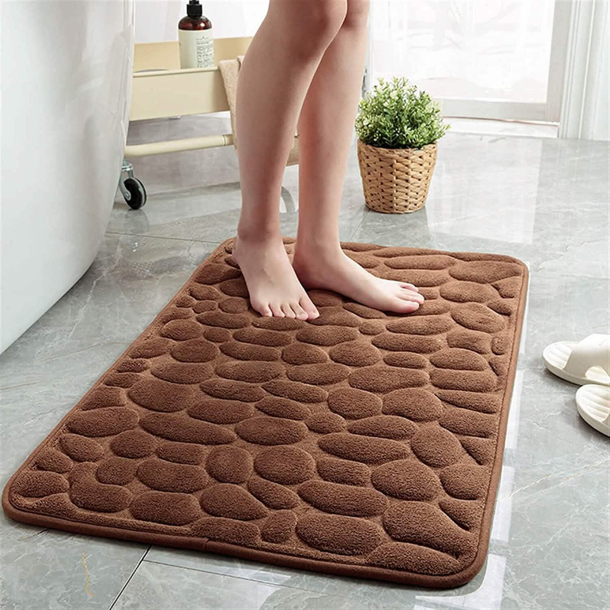 Soft Memory Foam Non Slip Cobblestone Embossing Bath Mat-Soft Memory Foam Non Slip Cobblestone Embossing Bath Mat
