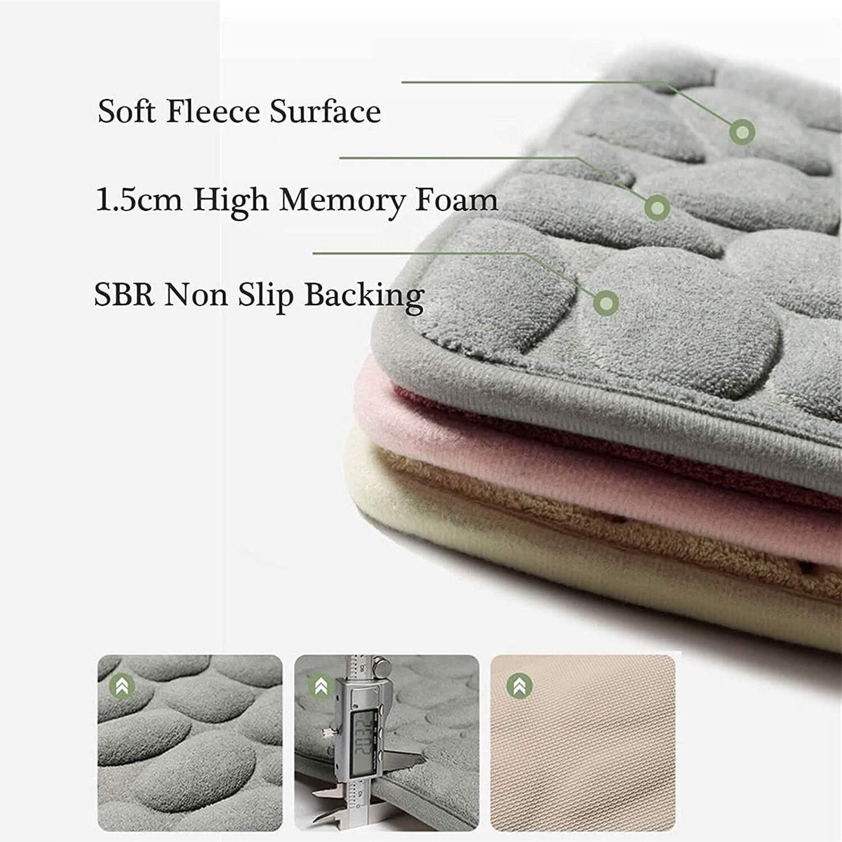 Soft Memory Foam Non Slip Cobblestone Embossing Bath Mat-Soft Memory Foam Non Slip Cobblestone Embossing Bath Mat