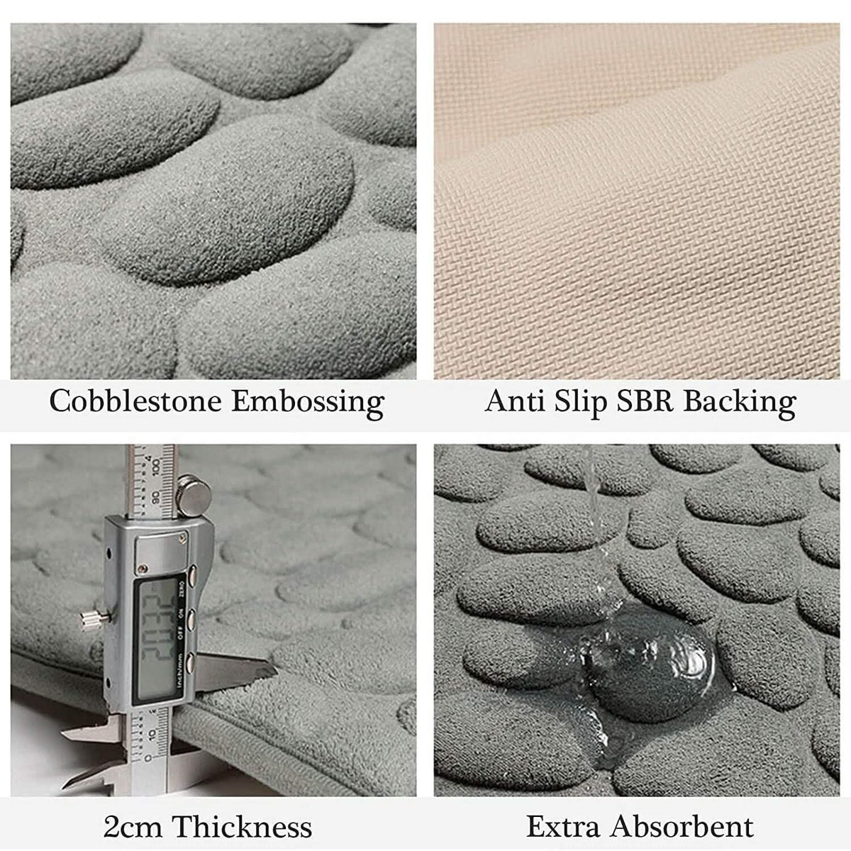 Soft Memory Foam Non Slip Cobblestone Embossing Bath Mat-Soft Memory Foam Non Slip Cobblestone Embossing Bath Mat