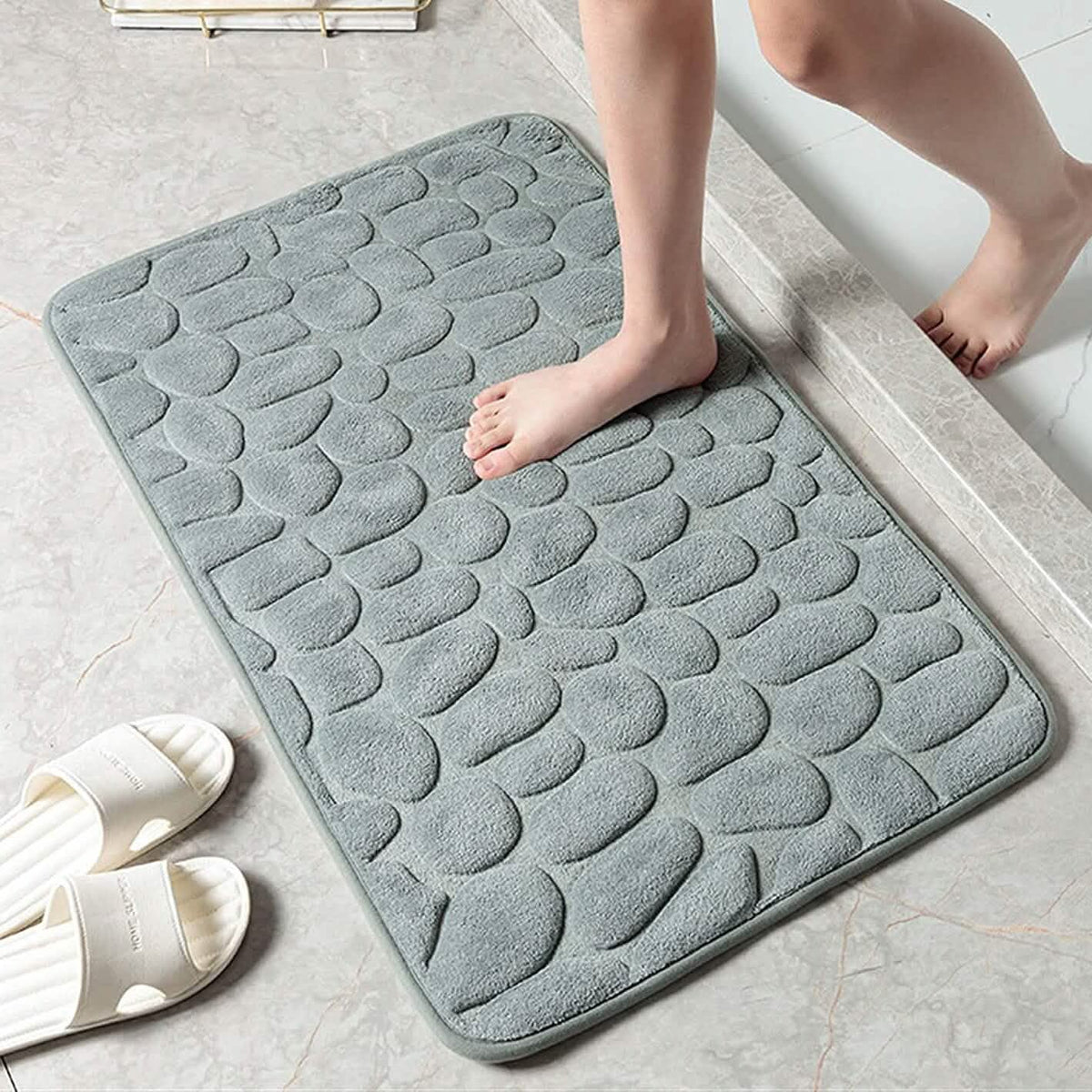 Soft Memory Foam Non Slip Cobblestone Embossing Bath Mat-Soft Memory Foam Non Slip Cobblestone Embossing Bath Mat