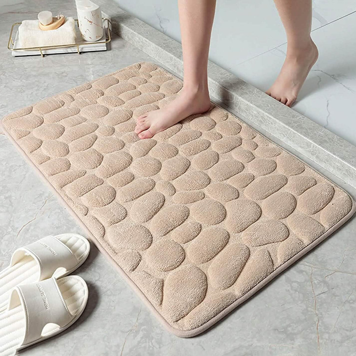 Soft Memory Foam Non Slip Cobblestone Embossing Bath Mat-Soft Memory Foam Non Slip Cobblestone Embossing Bath Mat