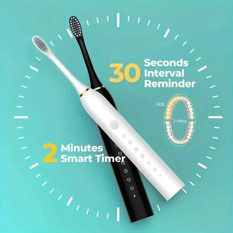 Sonic Electric Toothbrush with 6 Modes and Smart Timer-Sonic Electric Toothbrush with 6 Modes and Smart Timer