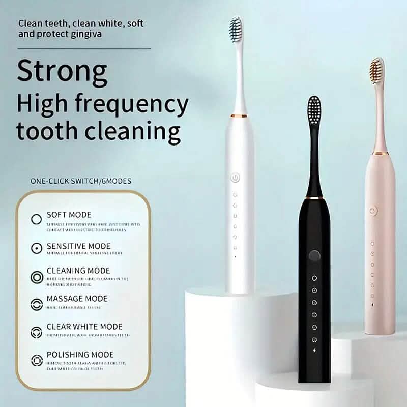Sonic Electric Toothbrush with 6 Modes and Smart Timer-Sonic Electric Toothbrush with 6 Modes and Smart Timer