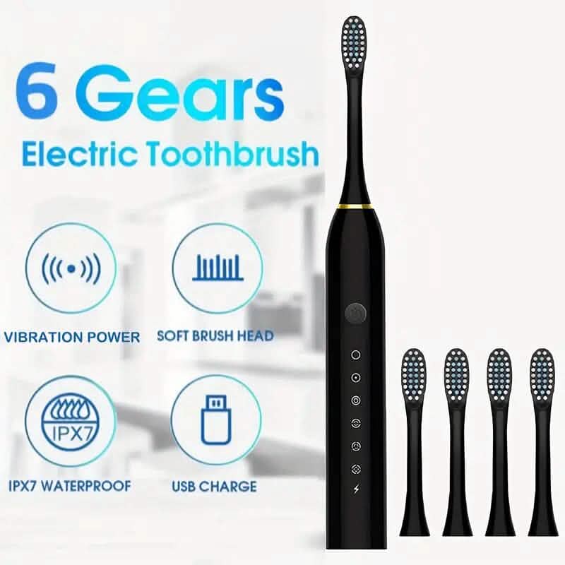 Sonic Electric Toothbrush with 6 Modes and Smart Timer-Sonic Electric Toothbrush with 6 Modes and Smart Timer