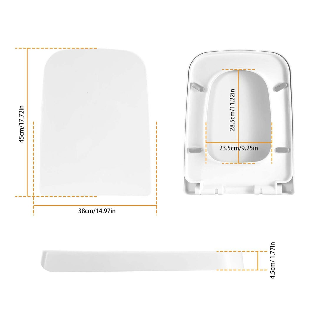 Square Toilet Seat with Grip-Tight Seat Bumpers-Square Toilet Seat with Grip-Tight Seat Bumpers