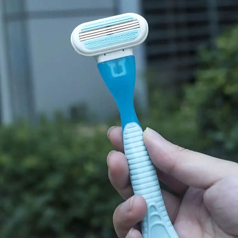 Stainless Steel Women's Hair Razor with 8 Replacement Blades-Stainless Steel Women's Hair Razor with 8 Replacement Blades