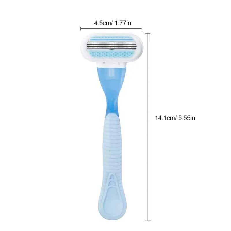 Stainless Steel Women's Hair Razor with 8 Replacement Blades-Stainless Steel Women's Hair Razor with 8 Replacement Blades