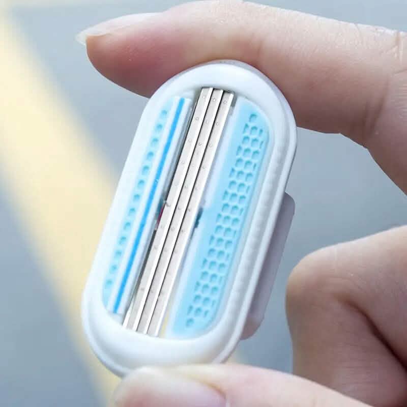 Stainless Steel Women's Hair Razor with 8 Replacement Blades-Stainless Steel Women's Hair Razor with 8 Replacement Blades