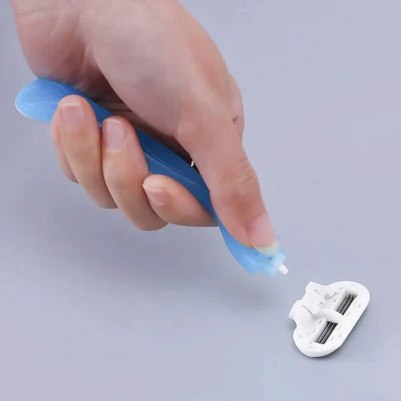 Stainless Steel Women's Hair Razor with 8 Replacement Blades-Stainless Steel Women's Hair Razor with 8 Replacement Blades