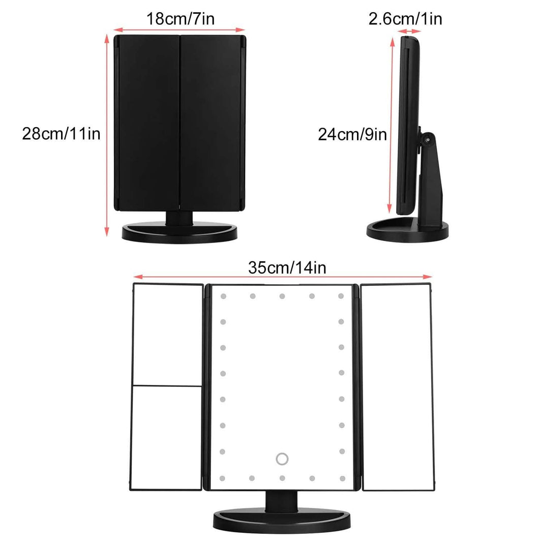 Standing Make Up Mirror Vanity USB 21 LED Light 10X 3X 2X 1X Magnification Black-Standing Make Up Mirror Vanity USB 21 LED Light 10X 3X 2X 1X Magnification Black