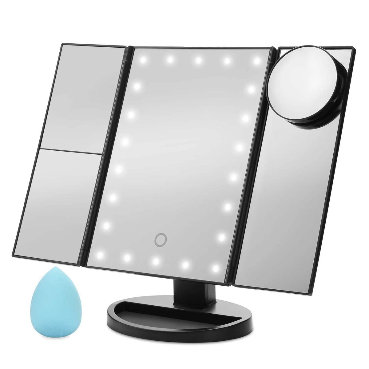 Standing Make Up Mirror Vanity USB 21 LED Light 10X 3X 2X 1X Magnification Black-Standing Make Up Mirror Vanity USB 21 LED Light 10X 3X 2X 1X Magnification Black