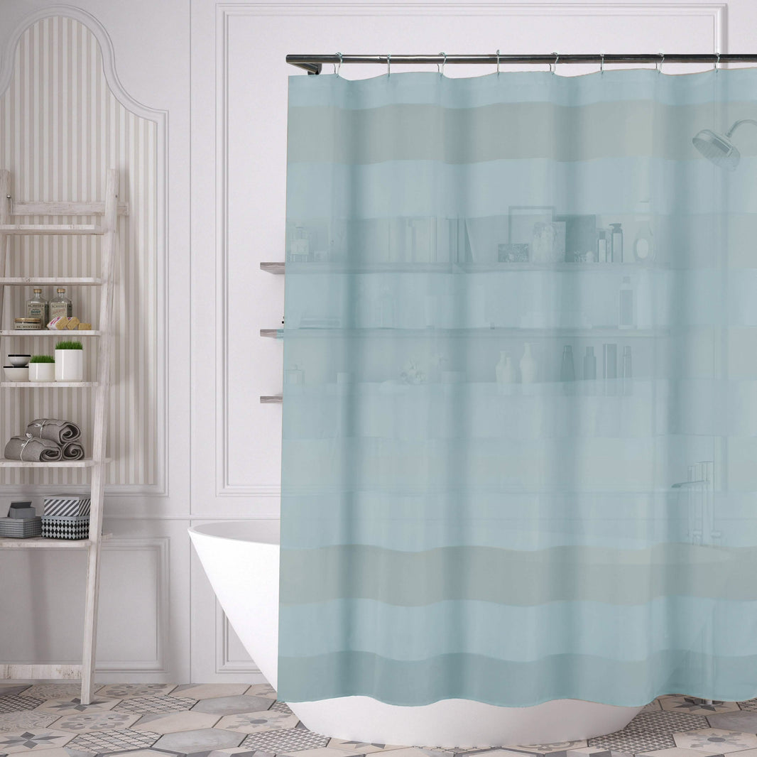 Striped Shower Curtain 70" x 72" with 12-Piece Hook Set-Striped Shower Curtain 70" x 72" with 12-Piece Hook Set
