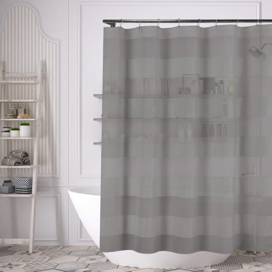 Striped Shower Curtain 70" x 72" with 12-Piece Hook Set-Striped Shower Curtain 70" x 72" with 12-Piece Hook Set