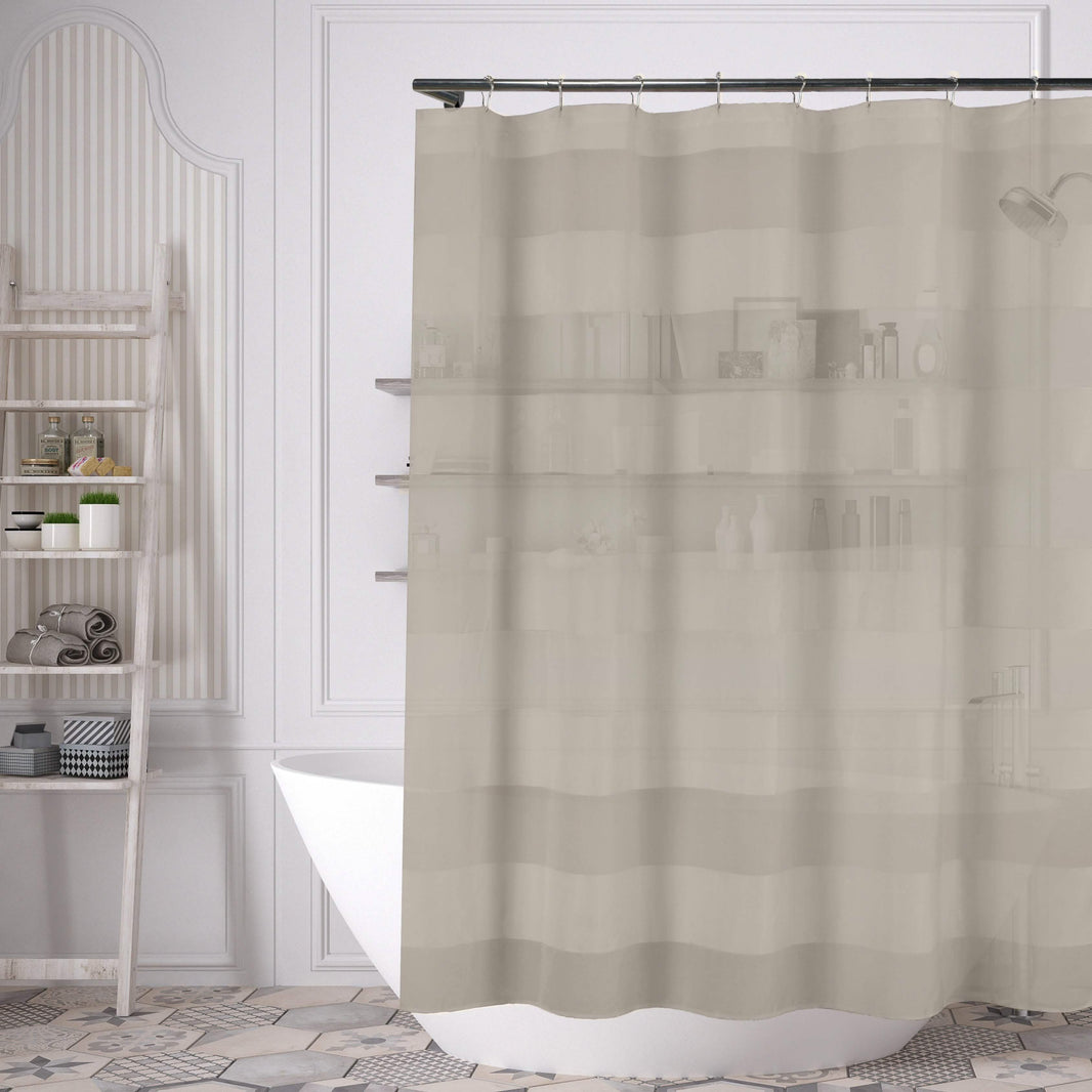 Striped Shower Curtain 70" x 72" with 12-Piece Hook Set-Striped Shower Curtain 70" x 72" with 12-Piece Hook Set