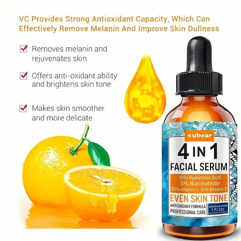 Subear 4-In-1 Facial Serum - Hydrates, Repairs, and Rejuvenates Skin with Hyaluronic Acid-Subear 4-In-1 Facial Serum - Hydrates, Repairs, and Rejuvenates Skin with Hyaluronic Acid