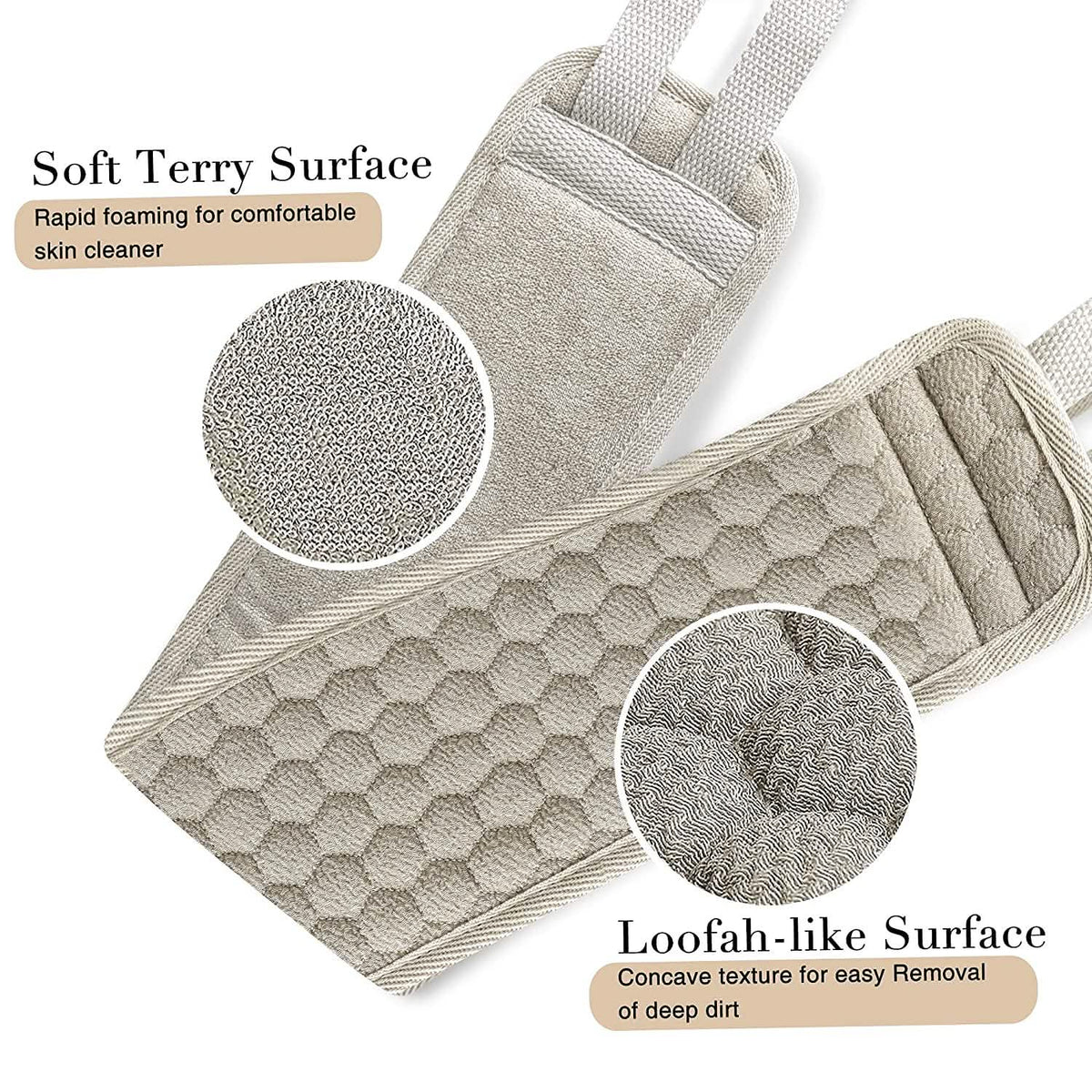 Suntee Exfoliating Back Scrubber and Exfoliating Sponge Pad-Suntee Exfoliating Back Scrubber and Exfoliating Sponge Pad