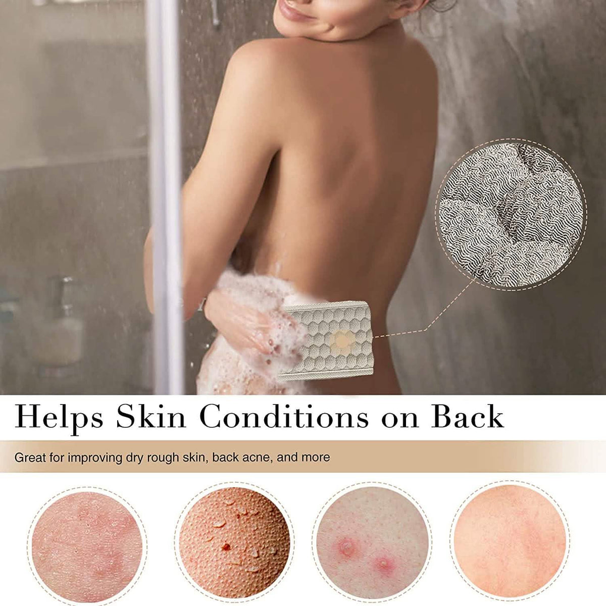 Suntee Exfoliating Back Scrubber and Exfoliating Sponge Pad-Suntee Exfoliating Back Scrubber and Exfoliating Sponge Pad