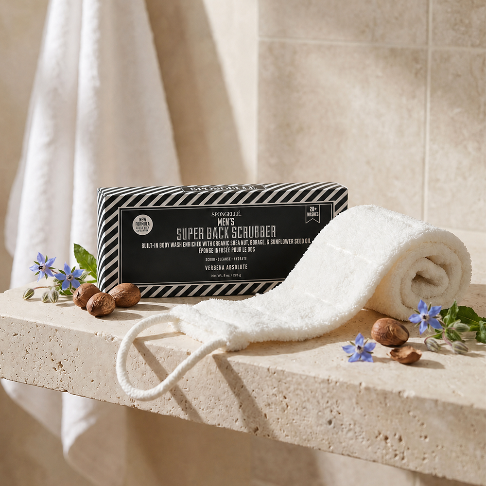 Men's Super Body Wash Infused Back Scrubber-Men's Super Body Wash Infused Back Scrubber