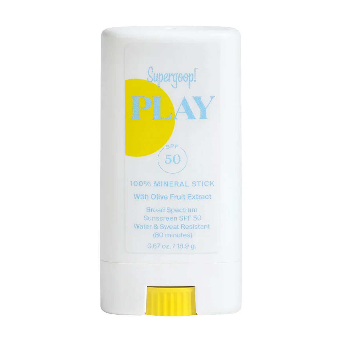 Supergoop! 100% Mineral Sunscreen Stick With Olive Fruit Extract SPF 50 0.67 OZ-Supergoop! 100% Mineral Sunscreen Stick With Olive Fruit Extract SPF 50 0.67 OZ