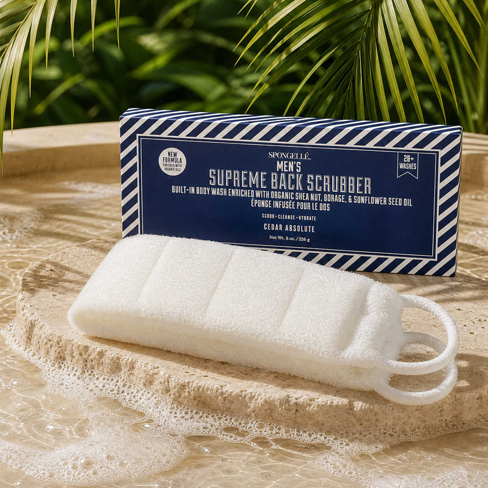 Men's Supreme Body Wash Infused Back Scrubber-Men's Supreme Body Wash Infused Back Scrubber