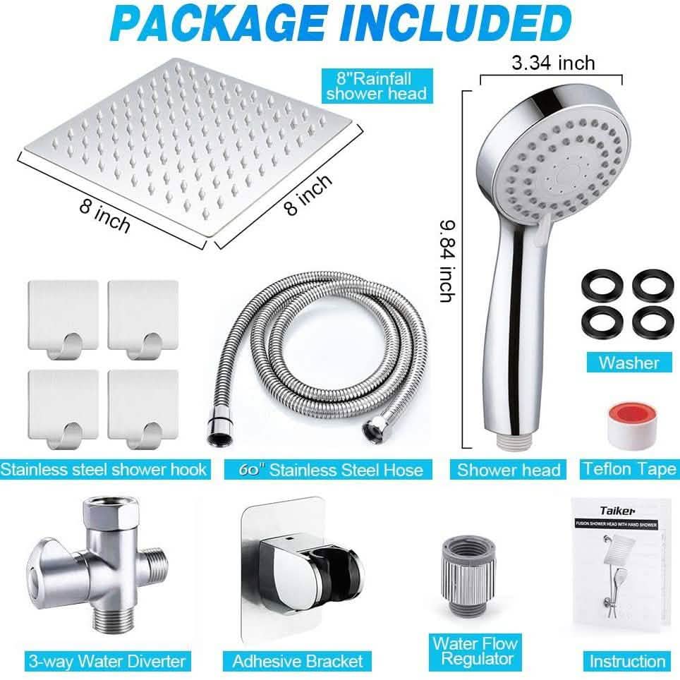 Taiker Stainless Steel Shower Head/Handheld Combination-Taiker Stainless Steel Shower Head/Handheld Combination