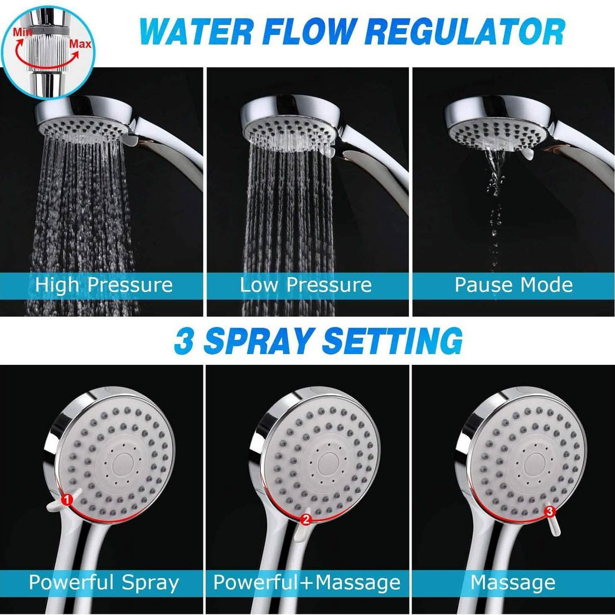 Taiker Stainless Steel Shower Head/Handheld Combination-Taiker Stainless Steel Shower Head/Handheld Combination
