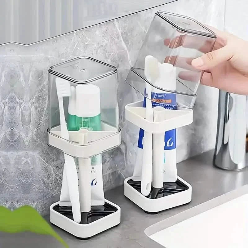 Toothbrush Holder With Gargle Cup-Toothbrush Holder With Gargle Cup