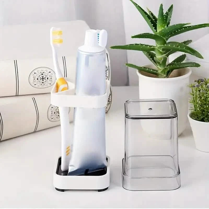 Toothbrush Holder With Gargle Cup-Toothbrush Holder With Gargle Cup