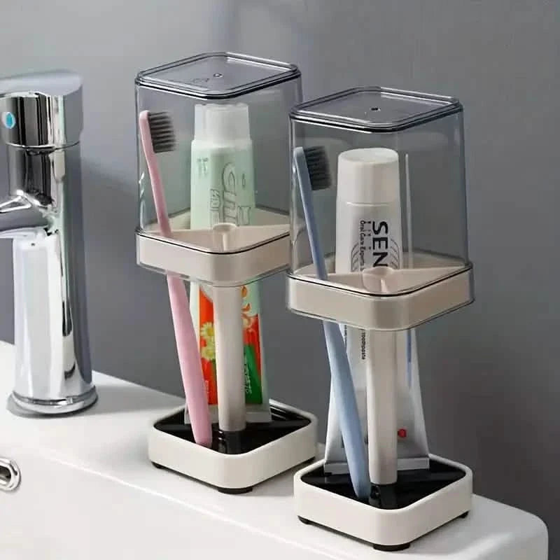 Toothbrush Holder With Gargle Cup-Toothbrush Holder With Gargle Cup