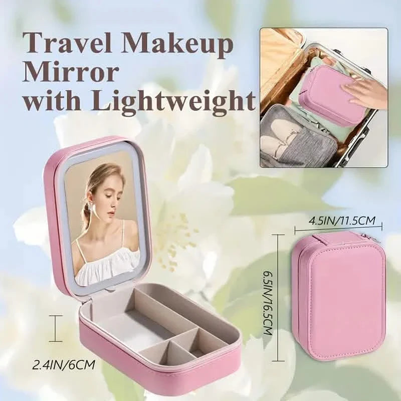 Travel Compact Touch Screen Tabletop Cosmetic Makeup Mirror with LED and 1200mAh-Travel Compact Touch Screen Tabletop Cosmetic Makeup Mirror with LED and 1200mAh