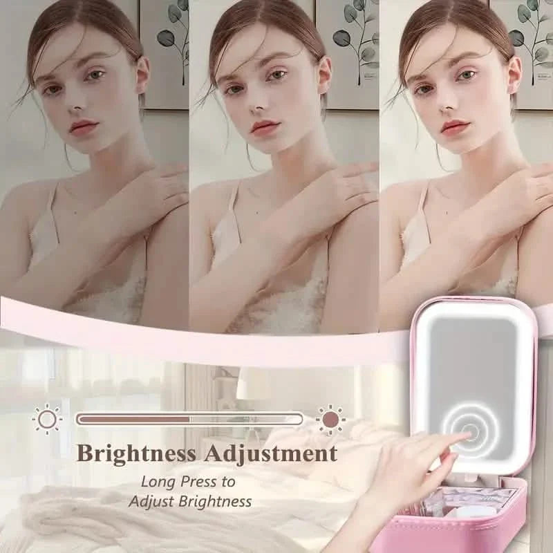 Travel Compact Touch Screen Tabletop Cosmetic Makeup Mirror with LED and 1200mAh-Travel Compact Touch Screen Tabletop Cosmetic Makeup Mirror with LED and 1200mAh