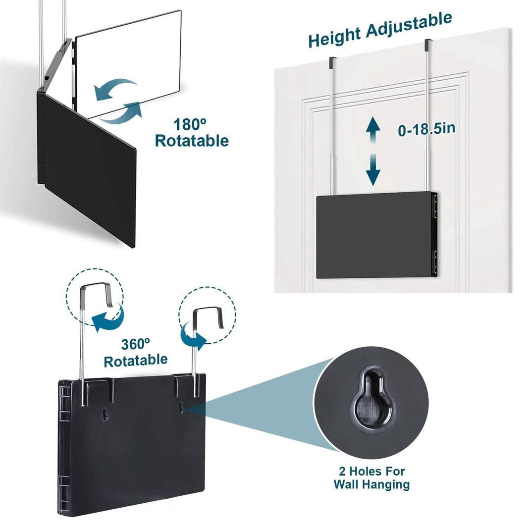 Tri-Fold Mirror with Telescopic Hanger-Tri-Fold Mirror with Telescopic Hanger