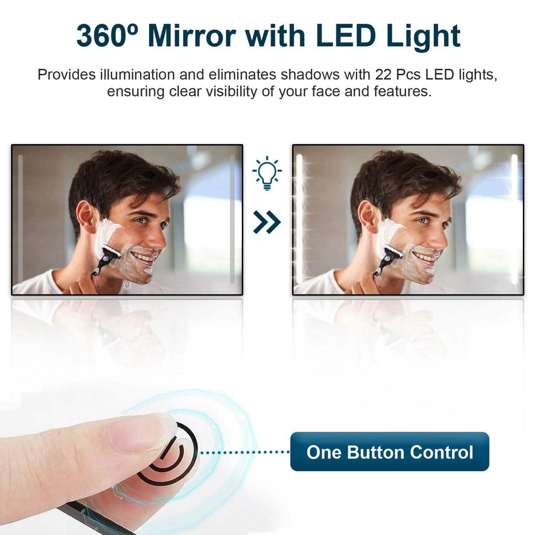 Tri-Fold Mirror with Telescopic Hanger-Tri-Fold Mirror with Telescopic Hanger