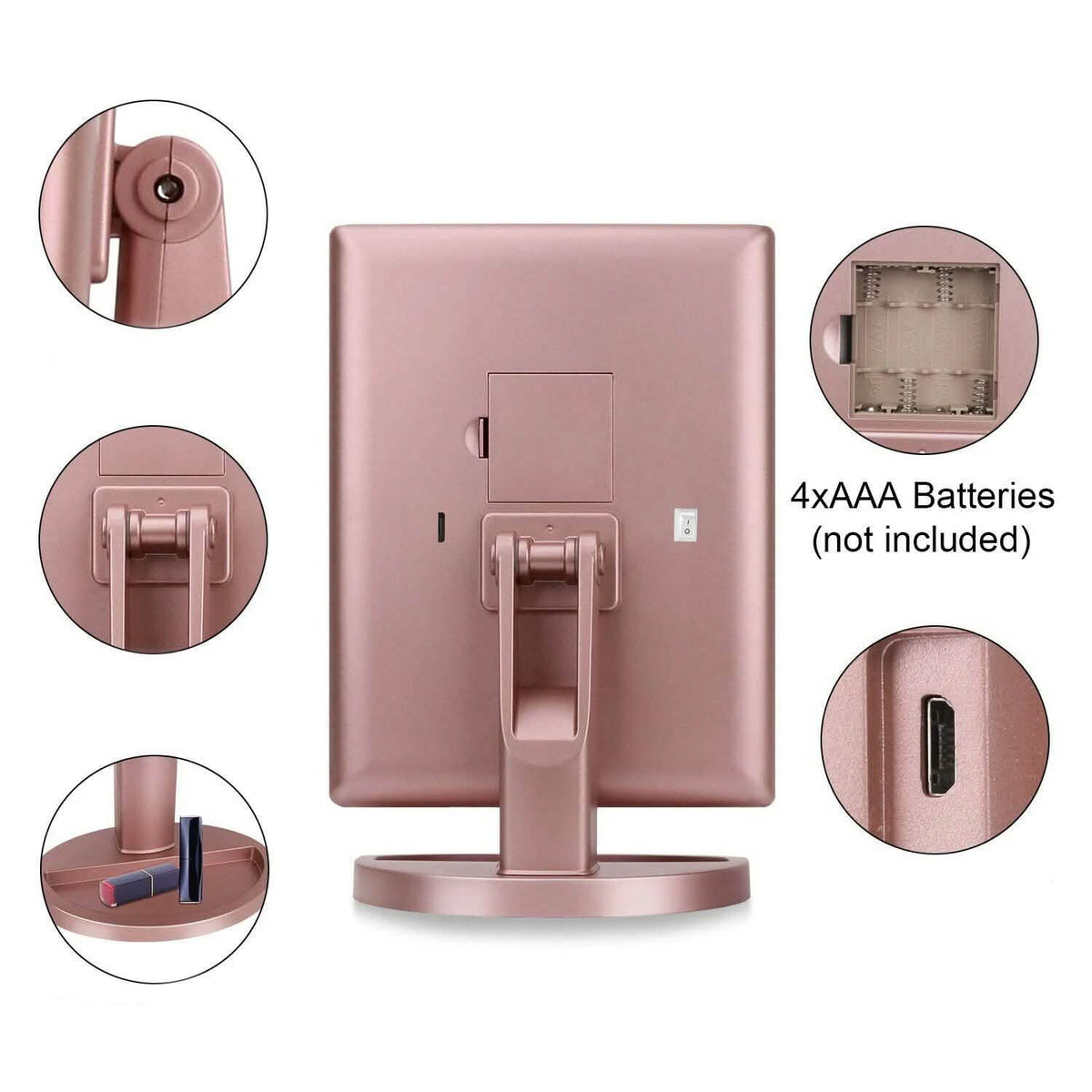 Tri-fold Vanity Makeup LED USB Touch Screen 10X Magnifing Mirror-Tri-fold Vanity Makeup LED USB Touch Screen 10X Magnifing Mirror