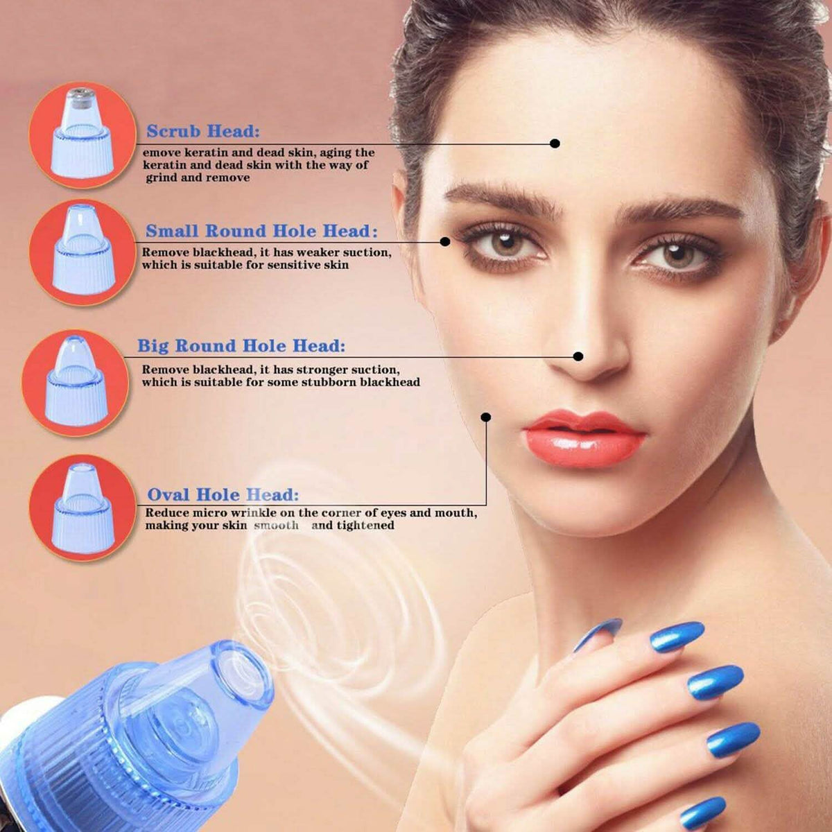 Unisex Electric Blackhead Remover Facial Skin Pore Cleaner-Unisex Electric Blackhead Remover Facial Skin Pore Cleaner