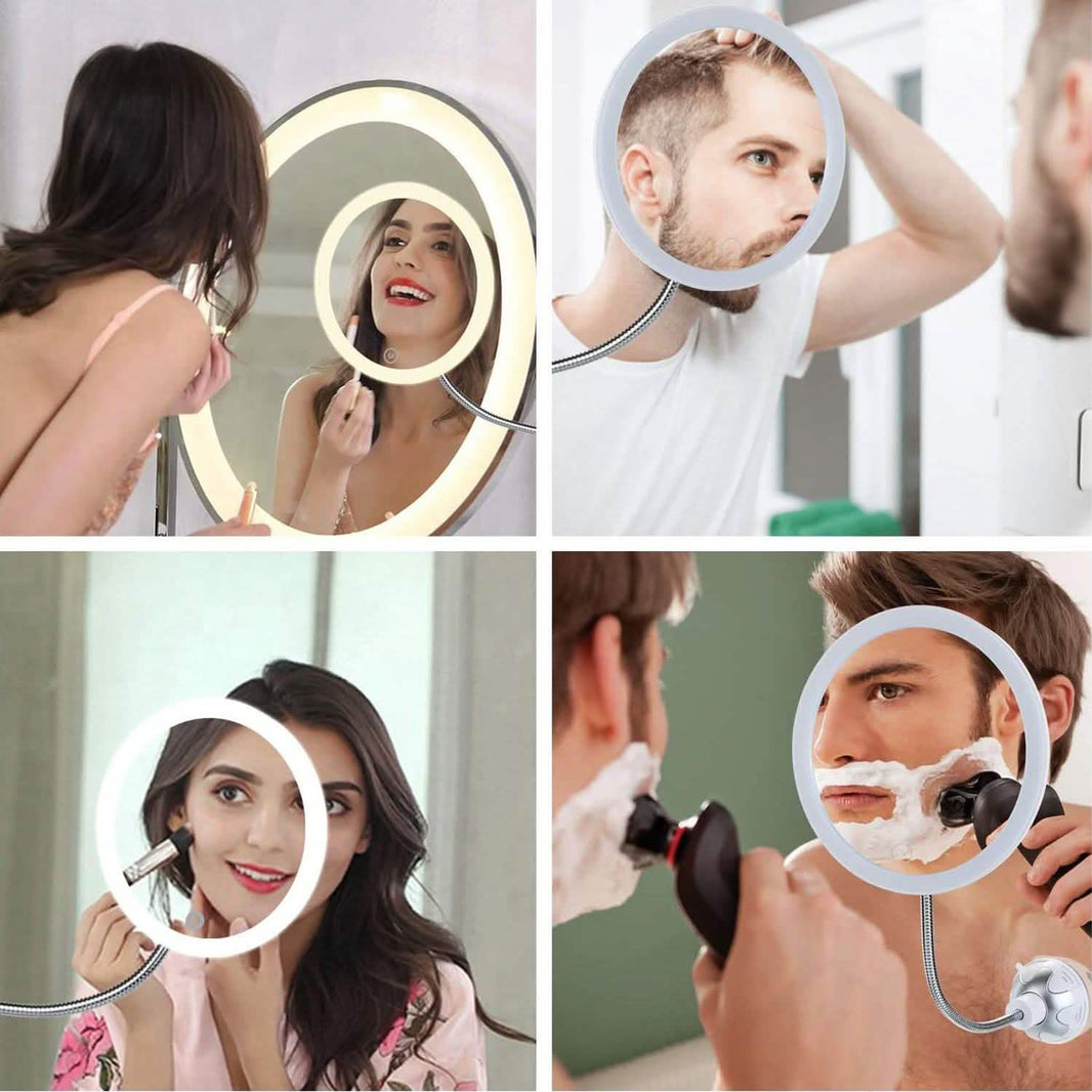 Vanity Mirror 10-Times Magnifying LED Lighted Make-up Swivel Suction Cup Compact Folding-Vanity Mirror 10-Times Magnifying LED Lighted Make-up Swivel Suction Cup Compact Folding