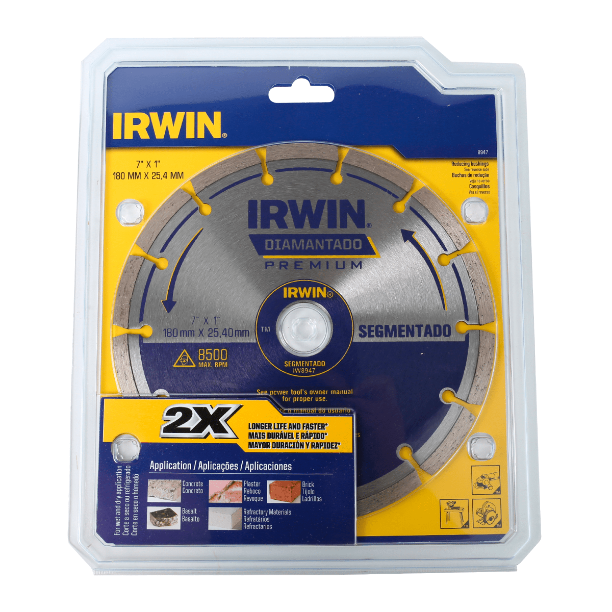 Diamond IRWIN 7" x 1" 180 mm x 25.4 mm Saw Blade-Diamond IRWIN 7" x 1" 180 mm x 25.4 mm Saw Blade