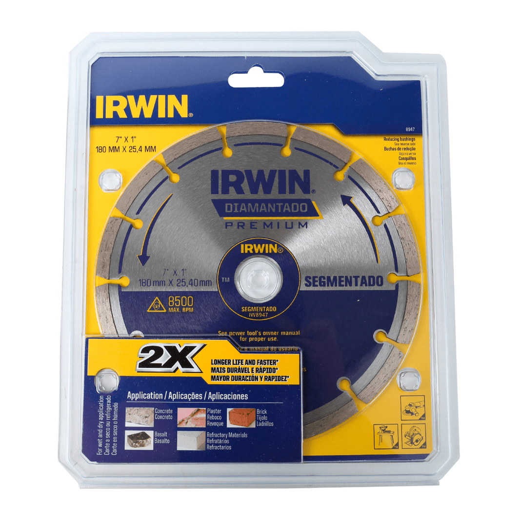 Diamond IRWIN 7" x 1" 180 mm x 25.4 mm Saw Blade-Diamond IRWIN 7" x 1" 180 mm x 25.4 mm Saw Blade