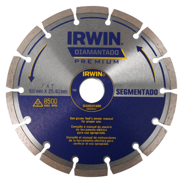Diamond IRWIN 7" x 1" 180 mm x 25.4 mm Saw Blade-Diamond IRWIN 7" x 1" 180 mm x 25.4 mm Saw Blade