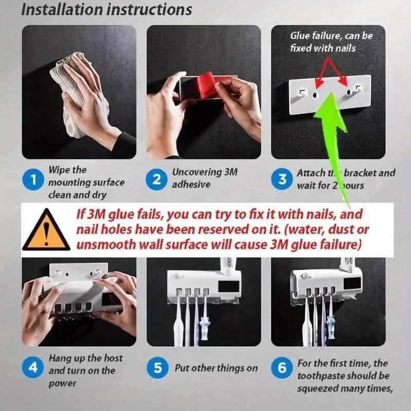 Wall Mounted 4 Slot Toothbrush UV Disinfection Device-Wall Mounted 4 Slot Toothbrush UV Disinfection Device