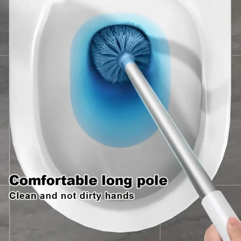 Wall Mounted Long Handle Toilet Cleaning Brush With Holder-Wall Mounted Long Handle Toilet Cleaning Brush With Holder
