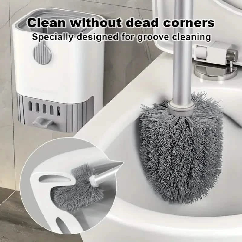 Wall Mounted Long Handle Toilet Cleaning Brush With Holder-Wall Mounted Long Handle Toilet Cleaning Brush With Holder